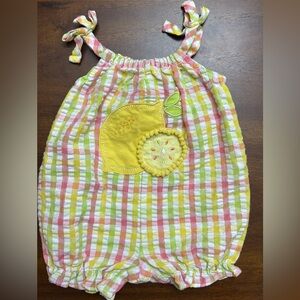 Good Lad Pink and Yellow Plaid Lemon Baby Bubble